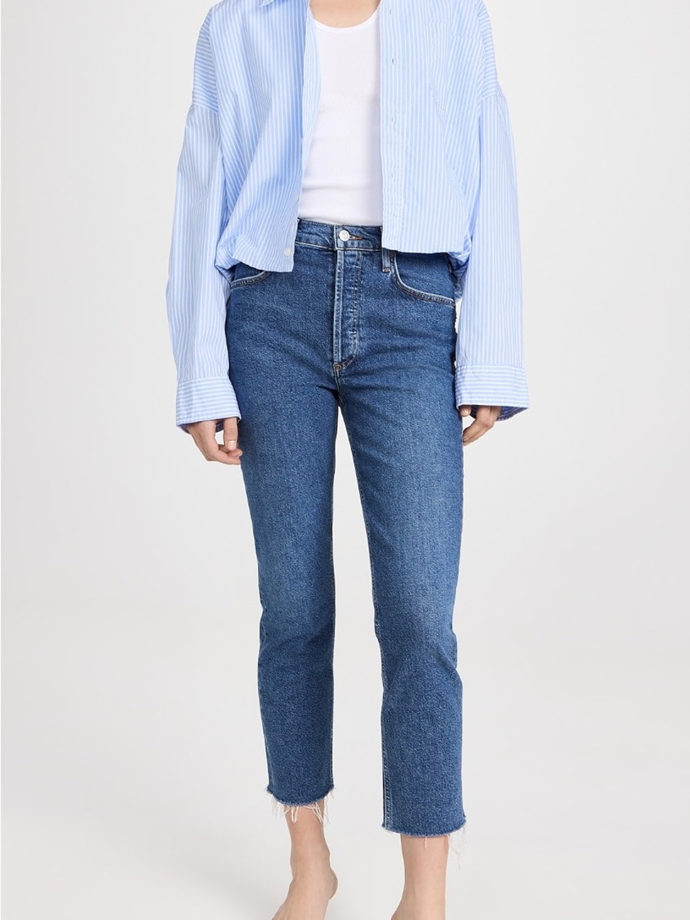 AGOLDE Riley High Rise Straight Crop Jeans